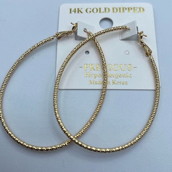 Precious Jewelry - NWT Precious 14K gold dipped teardrop hoops